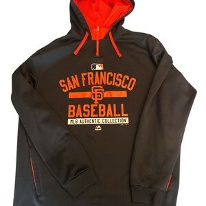 Majestic Black & Orange San Francisco Baseball Zip-Up Sweater